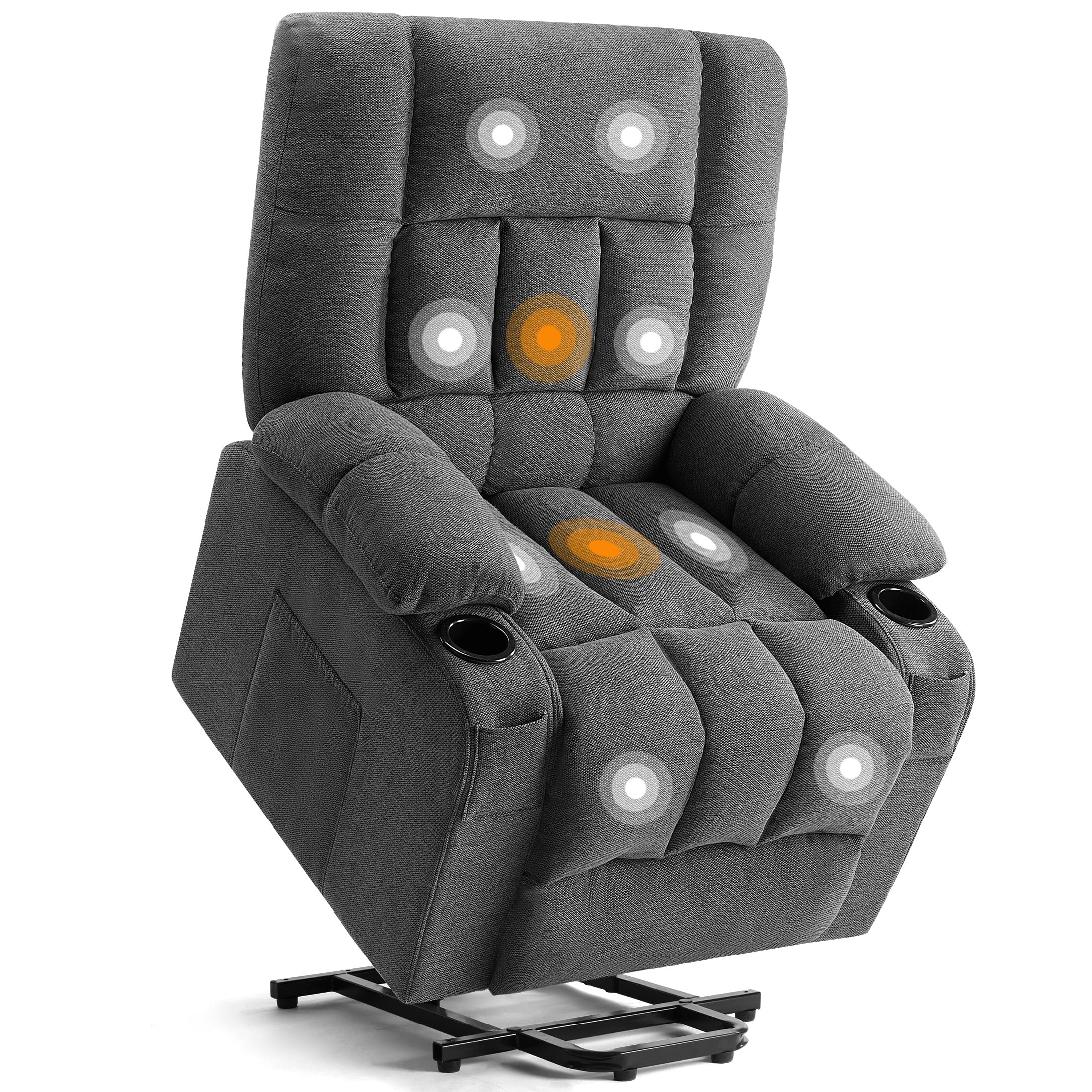 CONCETTA Indulge Adult Modern Lounge Chair Recliners with Massage and Sofa Bed, Gray