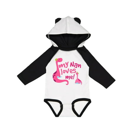 

Inktastic My Nana Loves Me Girl Dinosaur Gift Baby Girl Long Sleeve Bodysuit