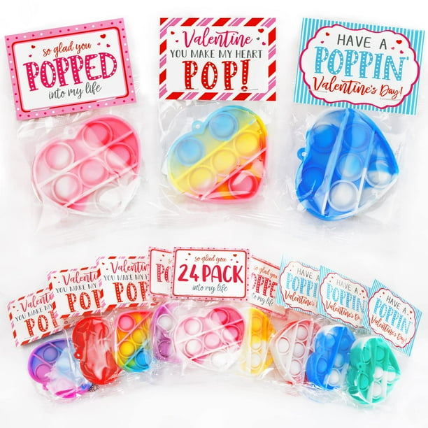 Set de tarjetas de San Valentín y juguetes Pop Heart para niños