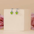 thumbnail image 3 of JeenMata Pendientes con Forma de Corazón Eterno de 1,25 Quilates (Peridoto, Piedra Natal de Agosto) Bañados en Oro Blanco de 18 K sobre Plata, 3 of 7
