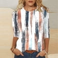 thumbnail image 2 of 3/4 Length Sleeve Womens Tops Dressy Casual Clothing Shirts Summer Outfits 2026 Beach Vacation Hawaiian Clothes Lightweight Summer Top, 2 of 5