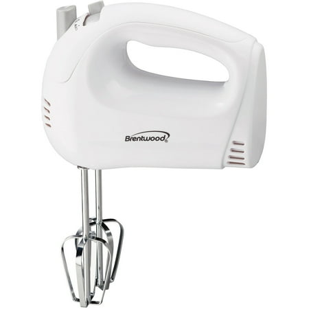 Brentwood HM-45 Lightweight 5-Speed Electric Hand Mixer, White