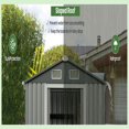 thumbnail image 3 of Spaco 6 x 4 Feet Galvanized Steel Storage Shed with Lockable Sliding Doors, Multipurpose Storage Shed for Outdoor as Backyard, Garden, Patio, Lawn, Gray, 3 of 16