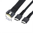 thumbnail image 2 of Cable de Alta Velocidad de Servidor Slim Sas SFF-8654 8I una Oculink SFF-8611 4I X 2 para Tarjeta Vertical PCI-Express de Servidor, 2 of 7