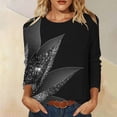 thumbnail image 2 of jjayotai Plus Size Womens Long Sleeve Shirts Round Neck Floral Printed Basic Tees Classic Fitted Tunic Tops Casual Fashion Dressy Clothes, 2 of 6