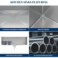 thumbnail image 3 of 33x19 In Undermount Double Bowl Kitchen Sink 16 Gauge 304 Stainless Steel Flat Bottom 10 In Deep with Grid and Drain Kit, 3 of 8