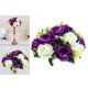 thumbnail image 4 of 2 Piezas de 26 Cm de Rosas Artificiales, de Flores Moradas, Decoración de Tienda de Oficina Colcomx Bola de rosa de simulación, 4 of 8