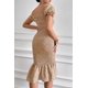 thumbnail image 2 of Vestido PRETTYGARDEN 2025 Midi Sirena con Mangas Abullonadas Khaki, 2 of 8