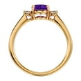 thumbnail image 3 of SuperJeweler 1.15 Carat Oval Shape Amethyst and Two Diamond Ring In 14 Karat Yellow Gold For Women, 3 of 6