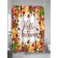 thumbnail image 5 of Fsddascl Maple Leaves Thanksgiving Shower Curtain Set - Long 72" x 84" Washable Bathtub Curtain with 12 Hooks, Fall Botanical Autumn Leaf Waterproof Fabric Stall Shower Curtains for Bathroom/Bathtub, 5 of 6