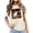 Beige, variant on Halloween Shirts for Women Graphic Short Sleeve T Shirt For Everyday Wear Soft Crew Neck Tee With Playful Pattern And Black L