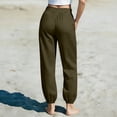 thumbnail image 5 of Womens Summer Linen High Waist Dressy Joggers Bow-Knot Loose Business Casual Pants for Vacation Travel Beach Trousers with Pockets Size S-2XL, 5 of 5