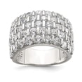 thumbnail image 3 of 925 Sterling Silver Cubic Zirconia Wide Band Ring Size 7, 3 of 5