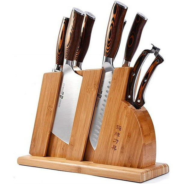 Cutlery Knife Set with Wooden Block Honing Steel Shears with