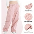 thumbnail image 4 of Rolanko Girls Cargo Pants Wide Leg Streetwear Kids Pants with Pockets Trendy Jogger Trousers, 4 of 6
