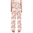 thumbnail image 3 of Dailycode Women's Pajama Pants Wide Leg Lounge Pj Bottoms With Pockets Watercolor Leaves, 3 of 7