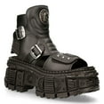 thumbnail image 3 of New Rock Boots BIOS106-V3 Black VEGAN Leather Unisex Platform Sandal Biker Goth 39, 3 of 6