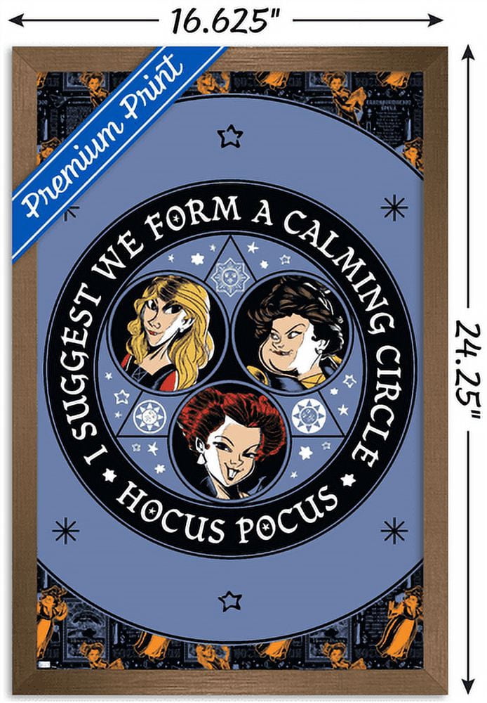 Disney Hocus Pocus - Calming Circle Wall Poster, 14.725" x 22.375", Framed