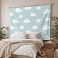 thumbnail image 3 of Clouds Tapestry for Bedroom Wall Hanging Tapestry, Cartoon Blue Sky Minimalist Aesthetic Ceiling Backdrop Tapestries Poster Blanket Wall Decor for Teens Room Living Room Dorm 51" x 59", 3 of 8