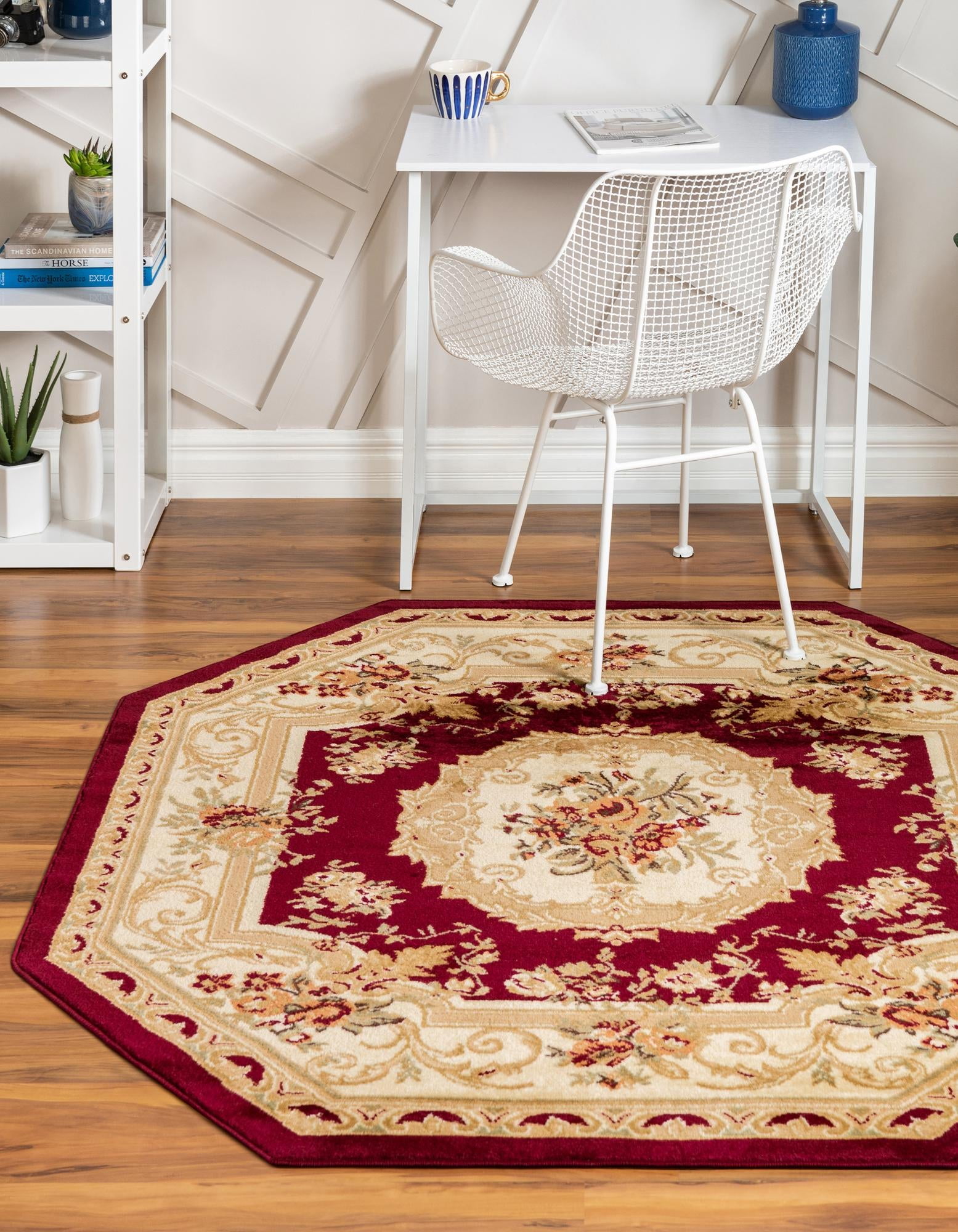 Chateau Collection Rug 5' 3 Octagon Red Medium Rug Perfect