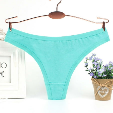 

Rewenti Women Fashion Solid Color Panties Breathable Soft Stretch Underwear Panties Green 14(XXXL)
