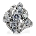 thumbnail image 3 of Womens Silver Ring High polished (no plating) Stainless Steel Ring with AAA Grade CZ in Clear TK074, 3 of 5