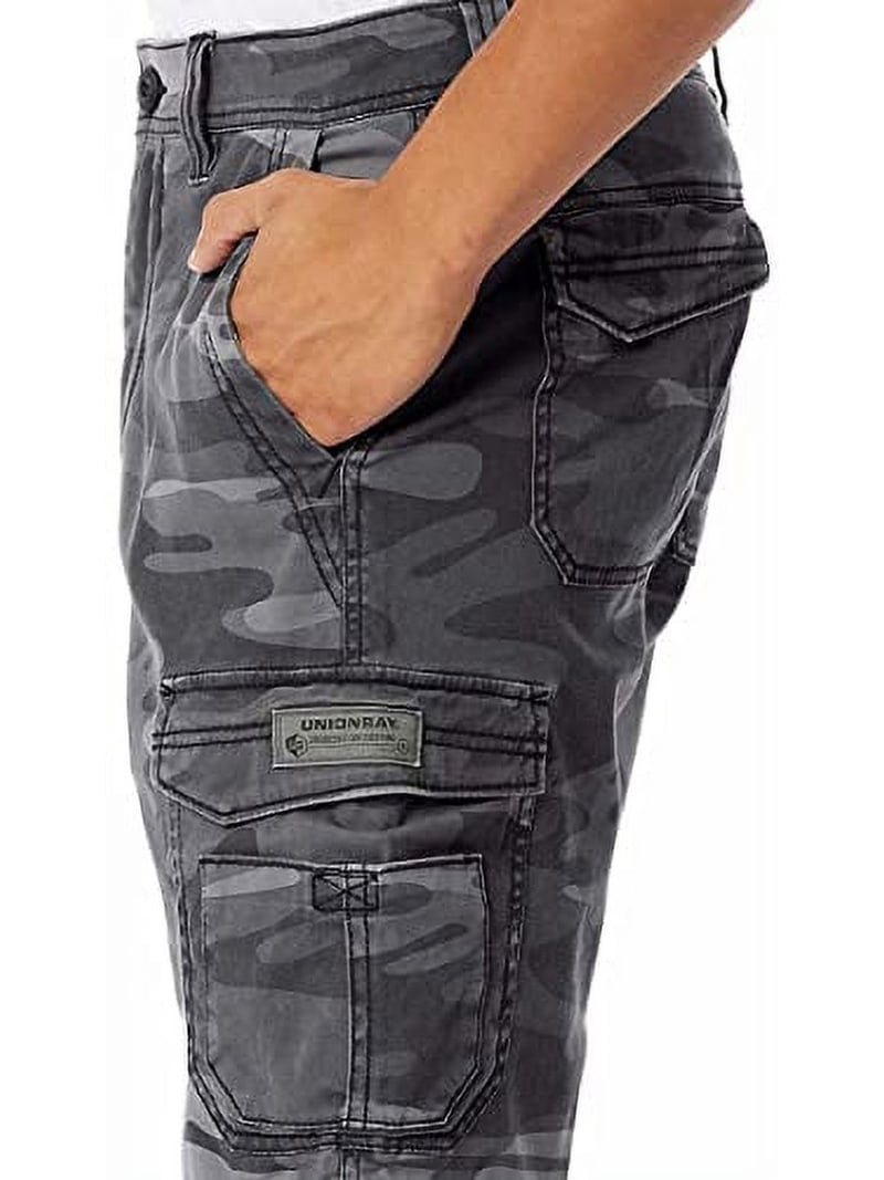 UNIONBAY Men's Flex Waist Cargo Shorts (Green Camo, 40