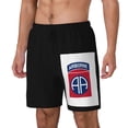 thumbnail image 2 of Mens Swim Trunks Us Army Retro 82nd Airborne Division Quick Dry Swim Beach Shorts with Compression Liner, 2 of 7