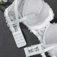 thumbnail image 4 of WCMZJ Women's Sexy Balconette Push Up Bra Underwire Lace Plunge Bra Plus Size Lift Balcony Brassiere White 4XL, 4 of 8