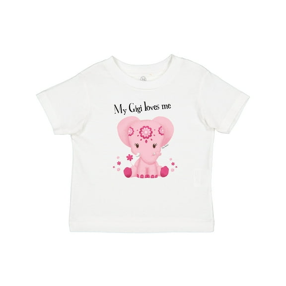 Inktastic Aditi My Gigi Loves Me Pink Elephant Beautiful Girls Baby T-Shirt