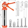 thumbnail image 3 of Extra Large 2.5 Pound Jerky Gun Kits, Jerky Maker Gun, Beef Jerky Gun, Stainless Steel Sausage Stuffer Jerky Making Gun with 5 Stainless Nozzles, 2 Cleaning Brushes, 1 Stomper, Orange, 3 of 7