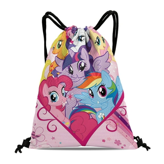 Drawstring Backpack for My Little Pony Drawstring Bags Adults Women Men Party Favor Bags Sports for Gym Travel Swimming Hiking Camping Tote Bag 11.8 × 15.7 in