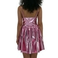 thumbnail image 3 of Women's Sequin Party Dress Gold Glitter Leather Pleated Mini Skirt Club Night Out Outfit, 3 of 4