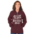 thumbnail image 4 of Rough Roads Beautiful Places Inspired Zip Hoodie Sweatshirt Women Brisco Brands X, 4 of 6