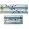 thumbnail image 3 of Thanksgiving Kitchen Rugs Set of 2 Non-Slip Blue Kitchen Rug and Mat Farmhouse Rugs 16 x 31.5 in +16 x 47.3 in (Blue-Thankful Rugs), 3 of 6