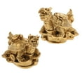 thumbnail image 4 of Statue en Cuivre Feng Shui Richesse Prospérité Pièces Anciennes - Turtle, Tel Que Décrit, 4 of 8