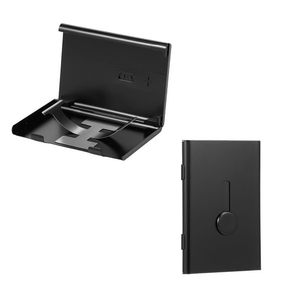 NUAHRHY 2pcs Thumb Drive Business Card Holder Portable Metal Slide Out Name Card Carrier for Men Women Business Meeting