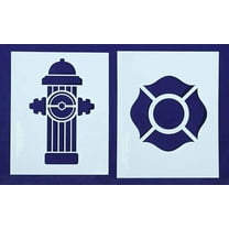 Fire Hydrant/Maltese Cross Stencils Mylar 2 Pieces of 14 Mil 8" X 10" - Painting /Crafts/ Templates