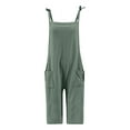thumbnail image 3 of aidice Capri Overalls for Women Summer Casual Eyelet Tie Spaghetti Strap Comfy Cropped Pants Jumpsuits, 3 of 5