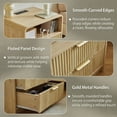 thumbnail image 2 of 2-Drawer Fluted Nightstand with Scalloped Edges, Built-in Outlet & Cable Management – Bedside Table for Bedroom, 2 of 8