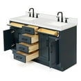 thumbnail image 4 of Ariel Hepburn 61 In. Double Rectangle Sink Vanity With White Quartz Countertop In Midnight Blue, 4 of 9