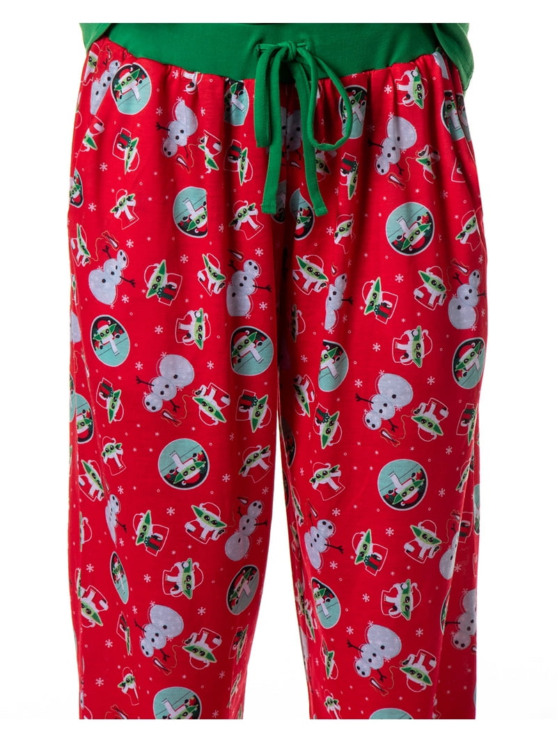 PJammy Women's The Mandalorian Christmas Pajama Set, Baby Yoda Top