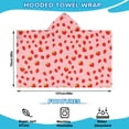 thumbnail image 2 of Red Strawberry Plants Fruit Pink Pattern Hooded Bath Towel，50"x30" for Ages 3 To 12 Kids, Quick Dry Lightweight Soft Microfiber Hood Beach Towel Cover Up for Kids, 2 of 7