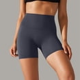 thumbnail image 5 of Biker Shorts Women Double Brushed Solid Color Yoga Shorts High Waist Elastic Compression Three Quarter Length Pants, 5 of 8