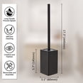 thumbnail image 7 of KLDKLD Toilet Brush,Toilet Brush and Holder for Bathroom Storage and Organization,Square Black Toilet Brush for Bathroom Made by High Quality Metal(2 Pack), 7 of 7