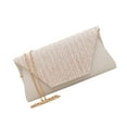 thumbnail image 2 of GOOHOCHY Silk Evening Clutch Handbag for Women Shiny Elegant Design Fits Phone Keys Cash Beige, 2 of 8