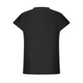 thumbnail image 4 of Black S WIZUTIZ Going Out Tops for Women up to 50% Off Casual Tee Round Neck Summer-Beach Plain Ladies Blouse Cotton Soft Solid Tshirt Sports Athletic T-shirt Holiday Beach Tunics Short Sleeve Tshirt, 4 of 5