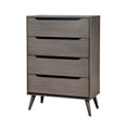 thumbnail image 5 of Allora 3pc Mid-Century Wood Bedroom Set - Queen + Nightstand + Chest in Gray, 5 of 6