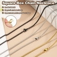 thumbnail image 3 of Uxcell 2mm Box Chain Necklace, 10Pcs 24Inch Thin Square Stainless Steel Jewelry Charm Chains Necklace with Lobster Clasps for Men Women DIY Jewelry Making Gift, Black, 3 of 6
