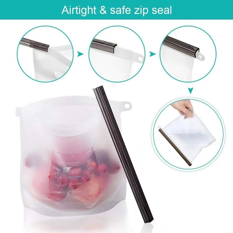 Air-Tight Silicone Storage Bags, 2 Pack